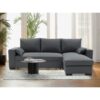 Canapé d'angle convertible - MORGAN - 3 places - Anthracite avec coffre et coussins déco - 236x143x85cm – Image 6