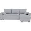 Canapé d'angle convertible - MORGAN - 3 places - Gris clair avec coffre 236x143x85cm