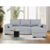 Canapé d'angle convertible - MORGAN - 3 places - Gris clair avec coffre 236x143x85cm – Image 6