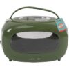 Caisse de transport - M PETS - SIXTIES Classic - Poignée - Bandouliere - Ouverture latérale - 5 kg max - Vert – Image 2