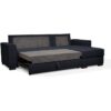 Canapé angle convertible réversible 4 places MONTREAL - Tissu bleu foncé - L 247 x P 158 x H 92 cm - Fabriqué en France - HEXAGONE – Image 5