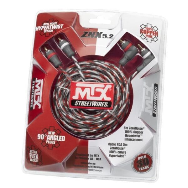 MTX ZNX5.2 Câble RCA  ZeroNoise 5 metres symétrique 100% cuivre 3 blindages