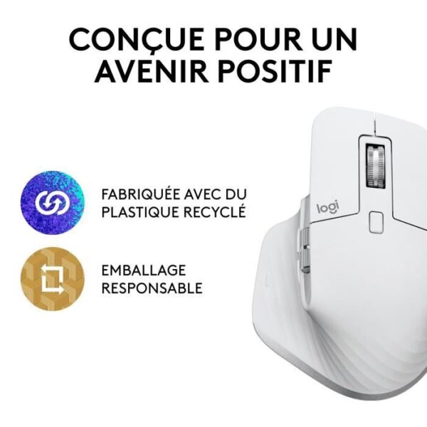 Souris - Sans fil - Logitech - MX Master 3S - Gris pâle