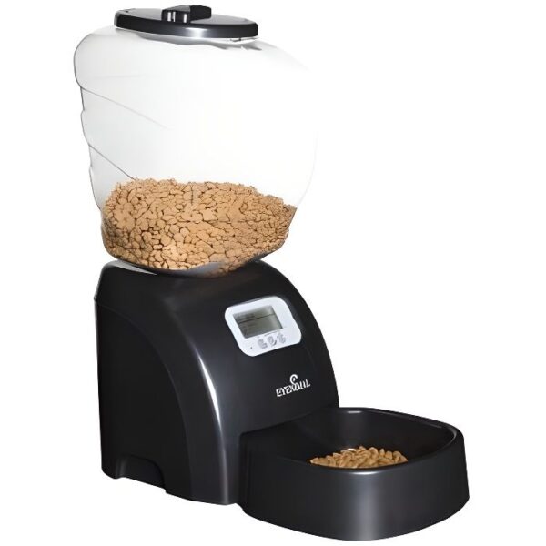 EYENIMAL Distributeur automatique 5 kg de croquettes 45x20x47 cm - Noir - Pour chat et petit chien