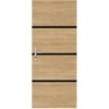 Kit de Rénovation de Porte - NORDLINGER PRO - 4 Feuilles 85 x 50 cm & 3 Profils Noirs 85 x 2 cm - Chene Naturel