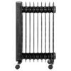Radiateur électrique bain d'huile 2000W OCEANIC - 3 puissances - Thermostat électronique - Télécommande - Mobile - Noir – Image 4