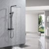 Colonne de douche OCEANIC - Mitigeur thermostatique - Pomme haute carrée 30x30 cm - Noir mat – Image 5