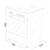 OCEANIC Cuisiniere vitrocéramique 50 x50 - four convection naturelle - four 48L - blanc – Image 6
