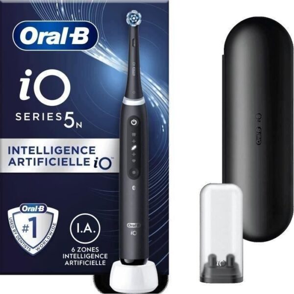 Brosse a dents électrique ORAL-B iO5 connectée - noir - Bluetooth