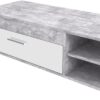 Meuble TV PILVI - Blanc et béton clair - Contemporain - L 120 x P 42,1 x H 31,8 cm – Image 5