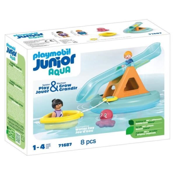 PLAYMOBIL Junior 71687 Ilôt avec toboggan aquatiqueComprend deux personnages