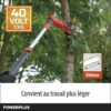 Dual Power Tronçonneuse Téléscopique a Batterie POWDPGSET42 -  40 V, Guide de 250 mm, Batterie et Chargeur Inclus – Image 5