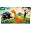 Circuit Dinosaure - Coffret Complet 12 pieces - Action de Jeu sans Pile - Dinosaure Inclus - Circuit de Train en Bois - BRIO World – Image 2