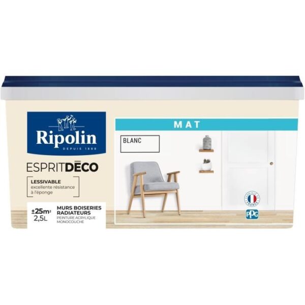 RIPOLIN ESPRIT DECO  BLANC MAT 2.5L