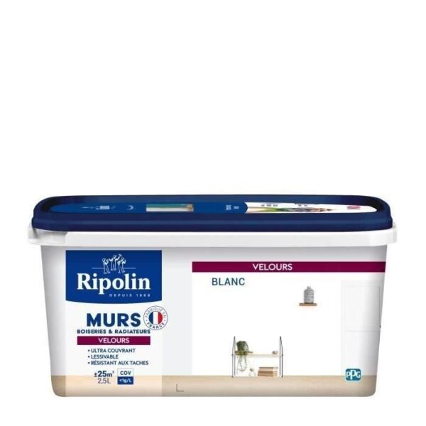 RIPOLIN Peinture Blanc Velours pour Murs