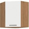 ROCK - Meuble haut d'angle - Mélaminé chene Lancelot et Blanc brillant - 58 x 58 cm – Image 2