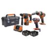 AEG - Combo 3 outils Brushless : Perceuse percu.