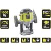 RYOBI - Défonceuse 1 600 W - 10 000-26 000 tr/min - pinces 8/6 mm - 5 fraises incluses - Livrée en coffret - RRT1600-K – Image 2