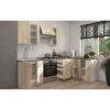 SARA Cuisine complete modulable - Angle réversible - 7 éléments - Décor chene sonoma - L270 x L148 cm - Plan de travail non inclus – Image 3
