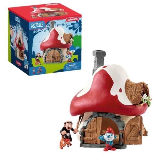 Maison des Schtroumpfs avec 2 figurines