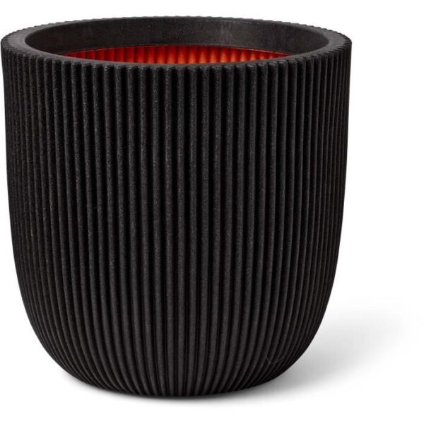 CAPI EUROPE Pot de fleurs boule - GROOVE NL - 43x41 cm - Noir