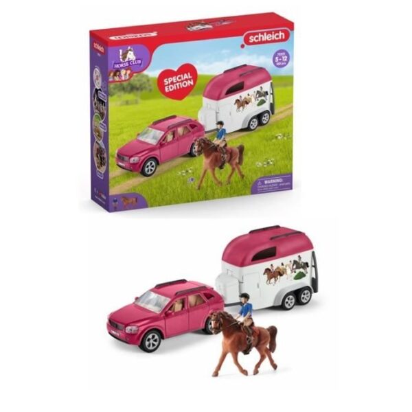 Voiture avec remorque pour chevaux