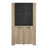 Ensemble Enfilade 4 portes + Vitrine 2 portes + Table L 170 cm SHEFFIELD - Chene Kronberg – Image 2