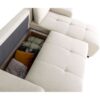 Canapé d'angle convertible réversible - 3 places - SIERRA - Avec coffre - Tissu Beige - 160 x 82 x 243 cm – Image 6