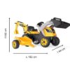 Tracteur a pédales Builder Max + Remorque + Pelleteuse + Pelle - Smoby - Jaune – Image 2