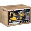 Tracteur a pédales Builder Max + Remorque + Pelleteuse + Pelle - Smoby - Jaune – Image 5