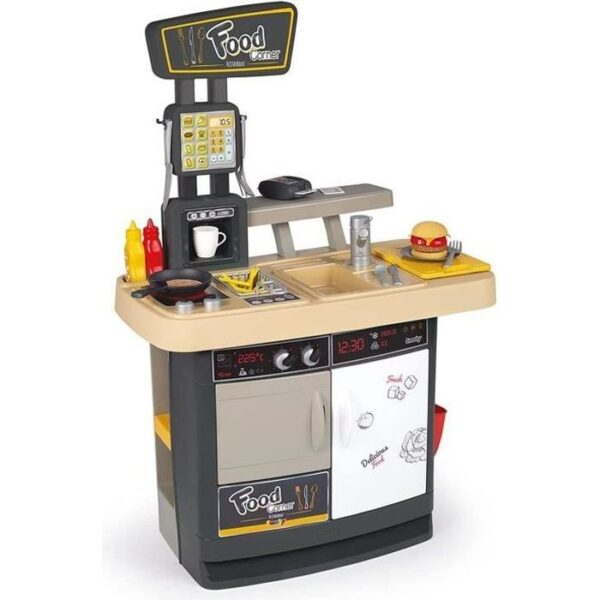 Jouet d'Imitation Food Corner Restaurant - 29 Accessoires - Cuisine Resto avec Lecteur CB