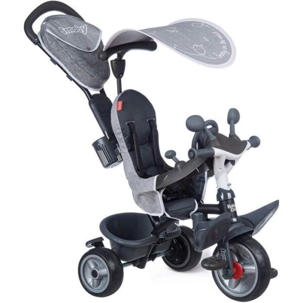 SMOBY Tricycle enfant évolutif Baby Driver Plus - Structure métal - Gris