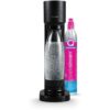 SodaStream GAIA Machine a Eau Pétillante - Pack 1 Bouteille 1L Compatible Lave-Vaisselle + 1 Recharge de Gaz 60L a Clipser - Noire
