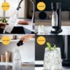 SodaStream GAIA Machine a Eau Pétillante - Pack 1 Bouteille 1L Compatible Lave-Vaisselle + 1 Recharge de Gaz 60L a Clipser - Noire – Image 5