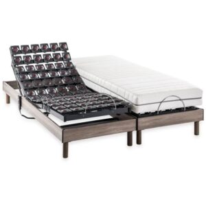 Ensemble matelas + sommiers relaxation électrique - 2x90x200 cm - Matelas ressorts ensachés - ERGO 9 Dreamzone - DEKO DREAM