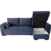 Canapé d'angle convertible réversible MAX - Méridienne avec coffre - Tissu bleu - L 240 x P 143 x H 85 cm – Image 3