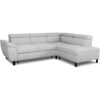 Canapé d'angle convertible - 4 personnes - STAN - Tissu Souris - 3 tétieres - Réversible - 243 x 92 x 184 cm – Image 3