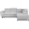 Canapé d'angle convertible - 4 personnes - STAN - Tissu Souris - 3 tétieres - Réversible - 243 x 92 x 184 cm – Image 6