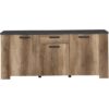 Buffet - STEIN - Chene et steam black - 3 portes - 1 tiroir - 182 x 40 x 78 cm - PARISOT – Image 5