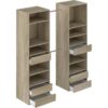 Kit dressing 2 colonnes + 2 penderies + 6 tiroirs - Décor chene clair - L 177 x P 48 H 200,2 cm - COMBI – Image 4