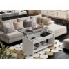 Table basse - Blanc et gris béton - Relevable - L 100 cm x P50 x H44cm - HAPPY – Image 2