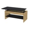 Table basse - Décor chene et noir - Relevable - L 100 x P 50 x H 44 cm - HAPPY – Image 2