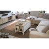 Table basse avec plateau relevable - Blanc/Chene - L 100 x P 50/72 x H 42/55 cm - EVAN – Image 4