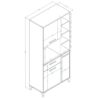 Buffet de cuisine - Blanc brillant - Contemporain - 3 portes - ECO - L 80 x P 40 x H 178 cm – Image 6