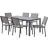Table de jardin 6 personnes - Structure aluminium - Plateau verre trempé fixé par ventouses - L 160 x H 72 x P 90 cm – Image 5