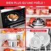 TEFAL INGENIO Emotion 3 poeles 22/24/28 cm + poignée amovible, Inox, Revetement antiadhésif, Compatible lave-vaisselle L897S404 – Image 5