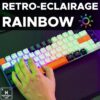 Clavier Gamer - The G-Lab - KEYZ HYDROGEN - 60% Format Compact - Rétroéclairé - Filaire - Noir/Blanc/Orange – Image 4