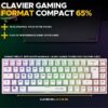 Clavier Gamer - The G-Lab - KEYZ TITAN - Mécanique (Switch Rouge) - Filaire - RGB - Blanc – Image 3