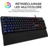 Clavier Gamer - The G-Lab - KEYZ CARBON E - Mécanique (Switch Bleu) - Rainbow - Repose Poignet - Filaire - Azerty - Noir – Image 4