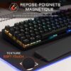 Clavier Gamer - The G-Lab - KEYZ RUBIDIUM - Mécanique (Switch Rouge) - Repose Poignet - RGB - Filaire - Azerty - Noir – Image 4